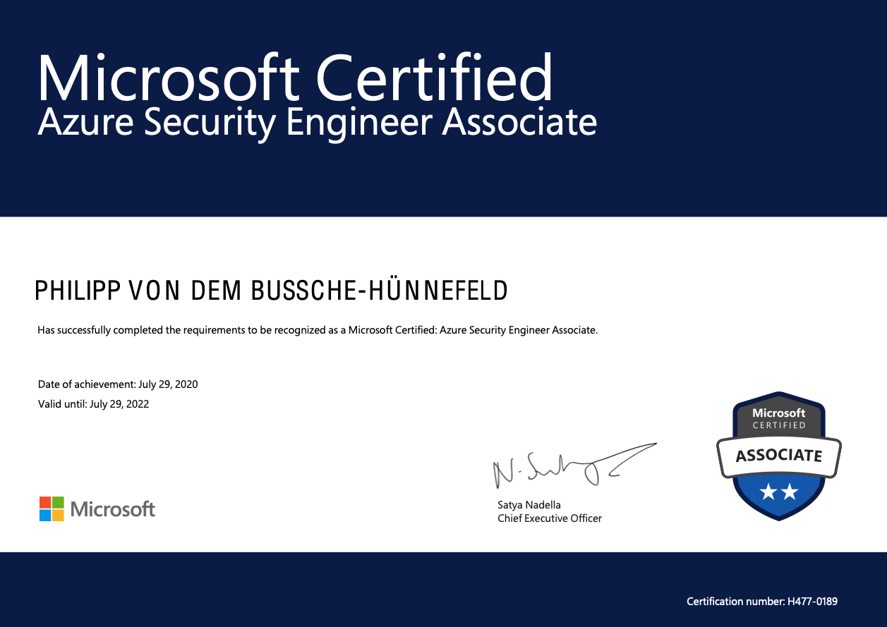 Azure Certified Security Engineer Assoicate
